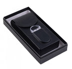 Prestige Import Group Black Leather 3-Cigar Magnetic Closure Case