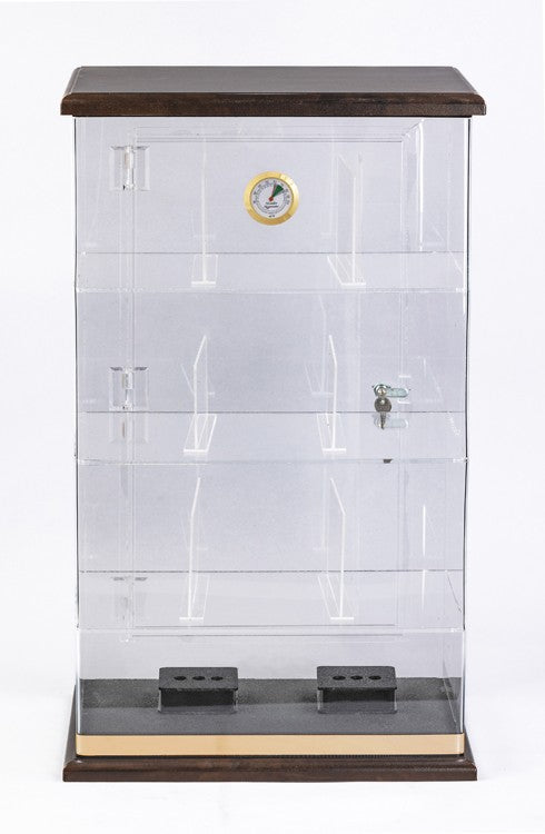 Prestige Import Group Acrylic See-Through Humidor Display Walnut Finish