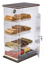 Prestige Import Group Acrylic See-Through Humidor Display Walnut Finish