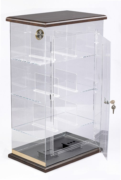 Prestige Import Group Acrylic See-Through Humidor Display Walnut Finish