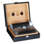 Alligator Leather Desktop Cigar Humidor Gift Set with Accessories