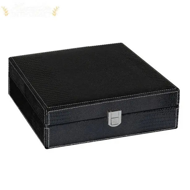 Alligator Leather Desktop Cigar Humidor Gift Set with Accessories