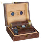 Alligator Leather Desktop Cigar Humidor Gift Set with Accessories