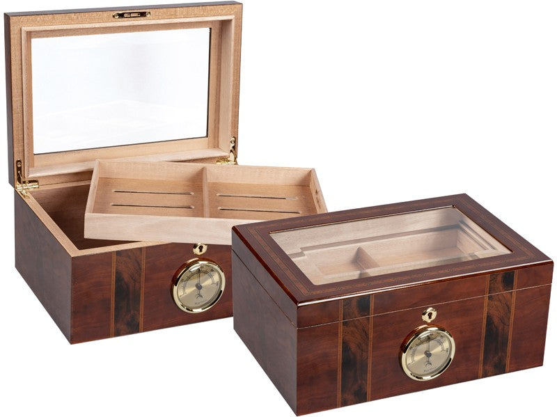 Ambassador Dark Mahogany Desktop Humidor with Spanish Cedar Lining