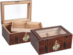 Ambassador Dark Mahogany Desktop Humidor with Spanish Cedar Lining