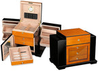 Prestige Import Group Baccus Lacquer Spanish Cedar Desktop Humidor, 200-Capacity