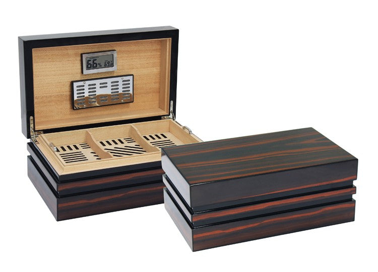 BastionBloc Ebony Lacquer Desktop Cigar Humidor with Cedar