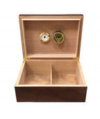 Bellevue 50-60 Count Mahogany Lacquer Desktop Cigar Humidor With Hygrometer