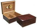 Bellevue 50-60 Count Mahogany Lacquer Desktop Cigar Humidor With Hygrometer