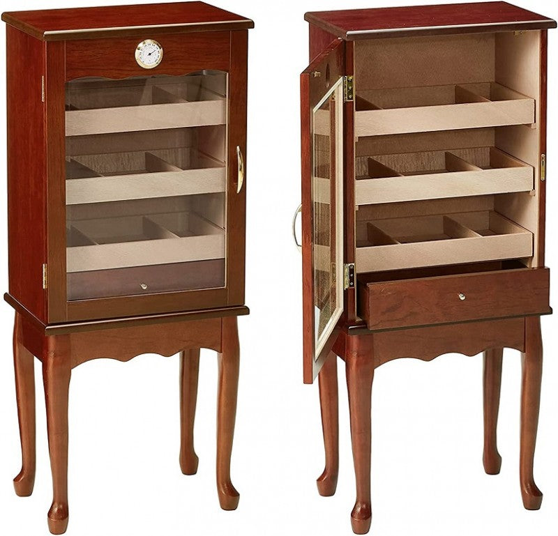 Prestige Import Group Belmont 600-Cigar Bronze Mahogany Chairside Humidor Cabinet