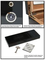 Berkeley II 100-Cigar Two-Tone Glass-Top Desktop Humidor with Hygrometer