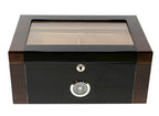 Berkeley II 100-Cigar Two-Tone Glass-Top Desktop Humidor with Hygrometer