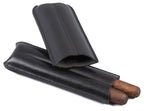 Prestige Import Group Black Bonded Leather 2-Cigar Sleeve Case Fits 7.5"
