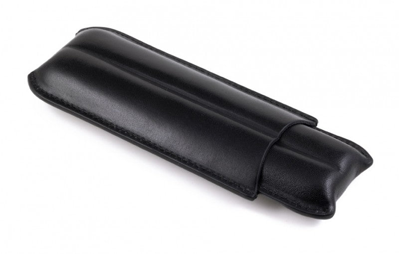 Prestige Import Group Black Bonded Leather 2-Cigar Sleeve Case Fits 7.5"