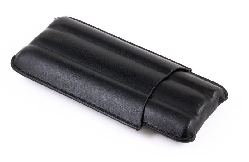 Prestige Import Group Black Bonded Leather 3-Cigar Travel Sleeve Case