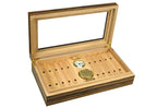 Braydon African Obeche Lacquer Spanish Cedar Desktop Humidor with Glass
