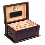 Caesar 50-Cigar Antique Walnut Desktop Humidor with Spanish Cedar Interior