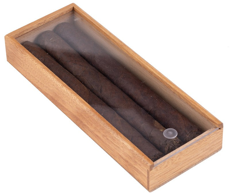 Prestige Import Group Cedar-Lined 3-Cigar Promo Box Sliding Top