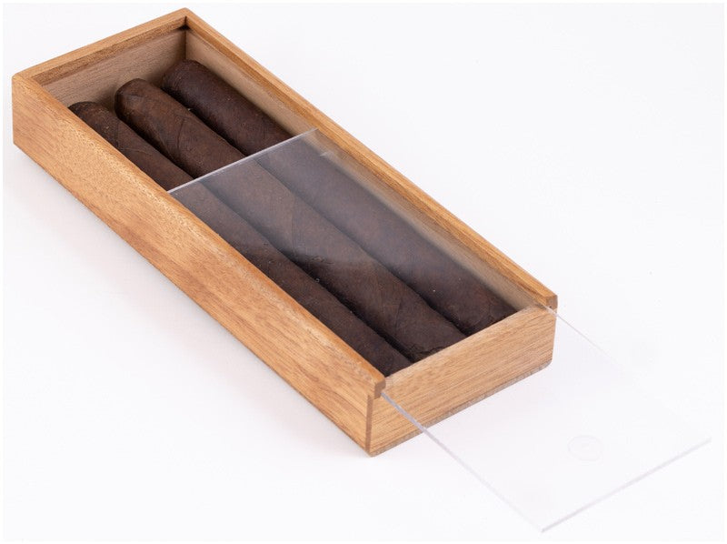 Prestige Import Group Cedar-Lined 3-Cigar Promo Box Sliding Top