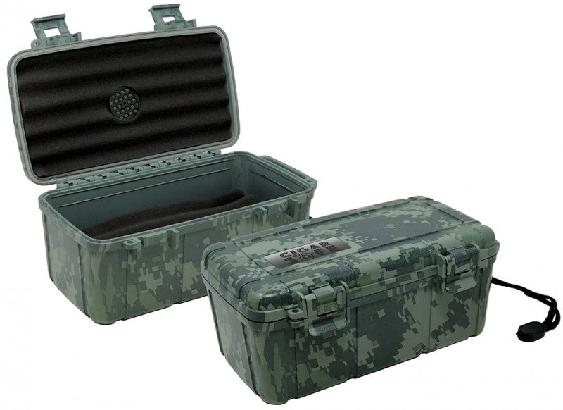 Cigar Safe 15 Camouflage Travel Humidor - 15-Capacity Protective Case