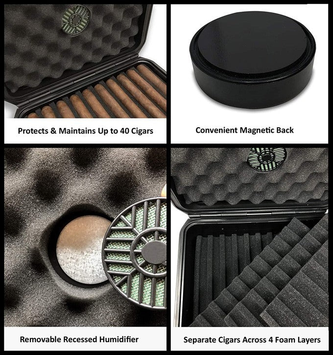 Cigar Safe 40 Travel Humidor ABS Waterproof Crush-Resistant Case