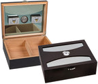 Delano Black Matte UV Glass Desktop Humidor 100 Cigar Capacity