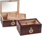 Berkeley Digital Cherry Desktop Humidor with External Digital Hygrometer
