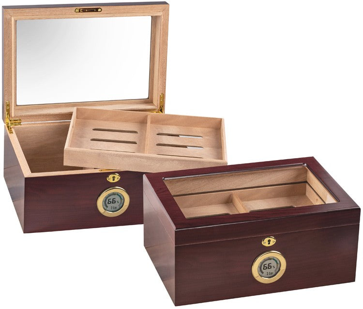 Berkeley Digital Cherry Desktop Humidor with External Digital Hygrometer