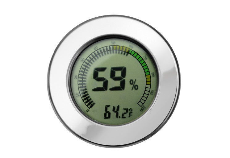 Prestige Import Group Silver Digital Hygrometer with Calibration for Humidors