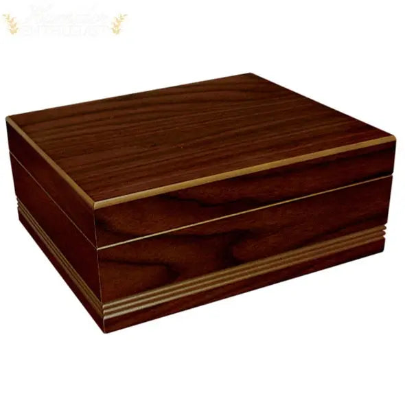 Duke Routed Edge Walnut Desktop Cigar Humidor with Cedar Lining