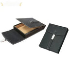 Florence Black Leather Travel Humidor with Chrome Latch Humidifier
