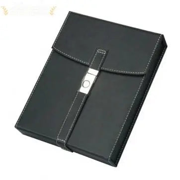 Florence Black Leather Travel Humidor with Chrome Latch Humidifier