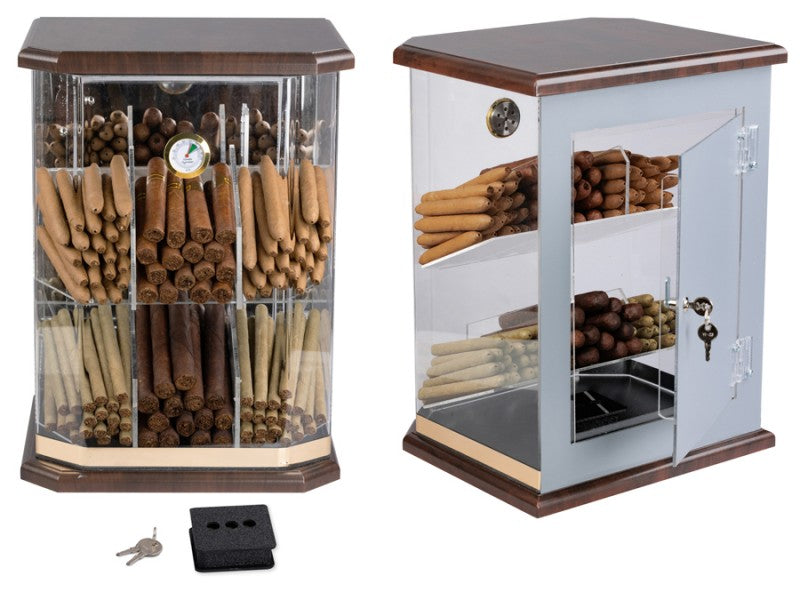 Prestige Import Group Franklin Wood Acrylic Display Humidor 150-Count