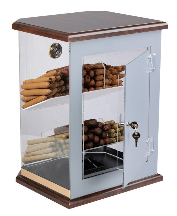 Prestige Import Group Franklin Wood Acrylic Display Humidor 150-Count