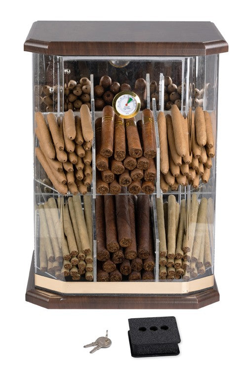 Prestige Import Group Franklin Wood Acrylic Display Humidor 150-Count