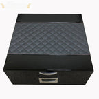 Prestige Import Group Hampton Leather-Pattern Desktop Cigar Humidor, 200-Count
