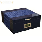 Prestige Import Group Hampton Leather-Pattern Desktop Cigar Humidor, 200-Count