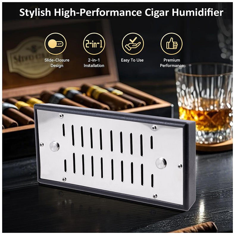 Prestige Import Group Vented Cigar Humidifier Silver 6.25 x 2.75