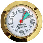 Prestige Import Group Gold Bezel Glass Face Hygrometer for Humidor