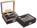 Kensington 75‑Count Glass Top Desktop Humidor Gift Set with Accessories