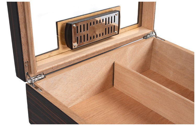 Kensington 75‑Count Glass Top Desktop Humidor Gift Set with Accessories