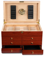 Prestige Import Group Landmark 300-Cigar Cherry Lacquer Desktop Humidor