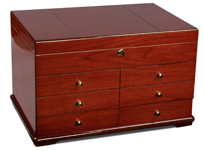 Prestige Import Group Landmark 300-Cigar Cherry Lacquer Desktop Humidor