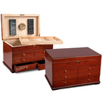 Prestige Import Group Landmark 300-Cigar Cherry Lacquer Desktop Humidor