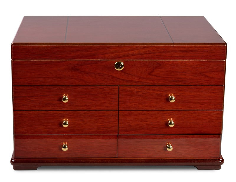 Prestige Import Group Landmark 300-Cigar Cherry Lacquer Desktop Humidor