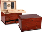 Prestige Import Group Landmark 300-Cigar Cherry Lacquer Desktop Humidor