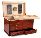 Prestige Import Group Landmark 300-Cigar Cherry Lacquer Desktop Humidor