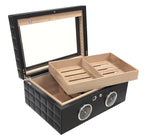LemansGT 120-Count Biometric Fingerprint Humidor with LED Lighting