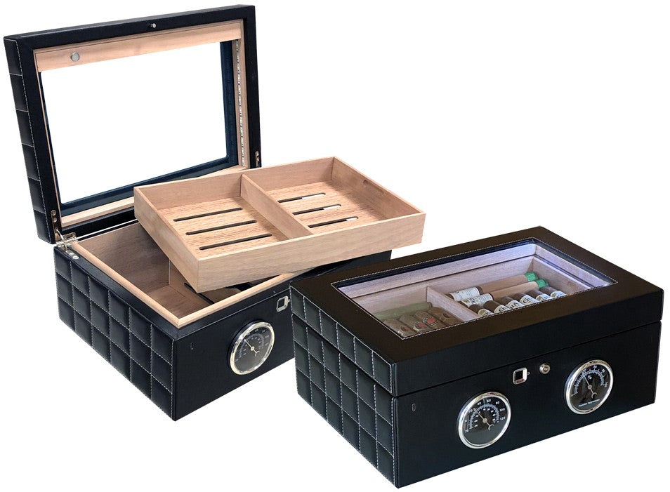LemansGT 120-Count Biometric Fingerprint Humidor with LED Lighting