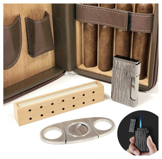 Prestige Import Group Manhattan Leather Travel Humidor Case